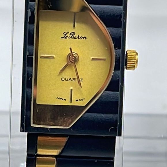 Le Baron Accessories Vintage Le Baron Gold And Black Quartz Watch Poshmark